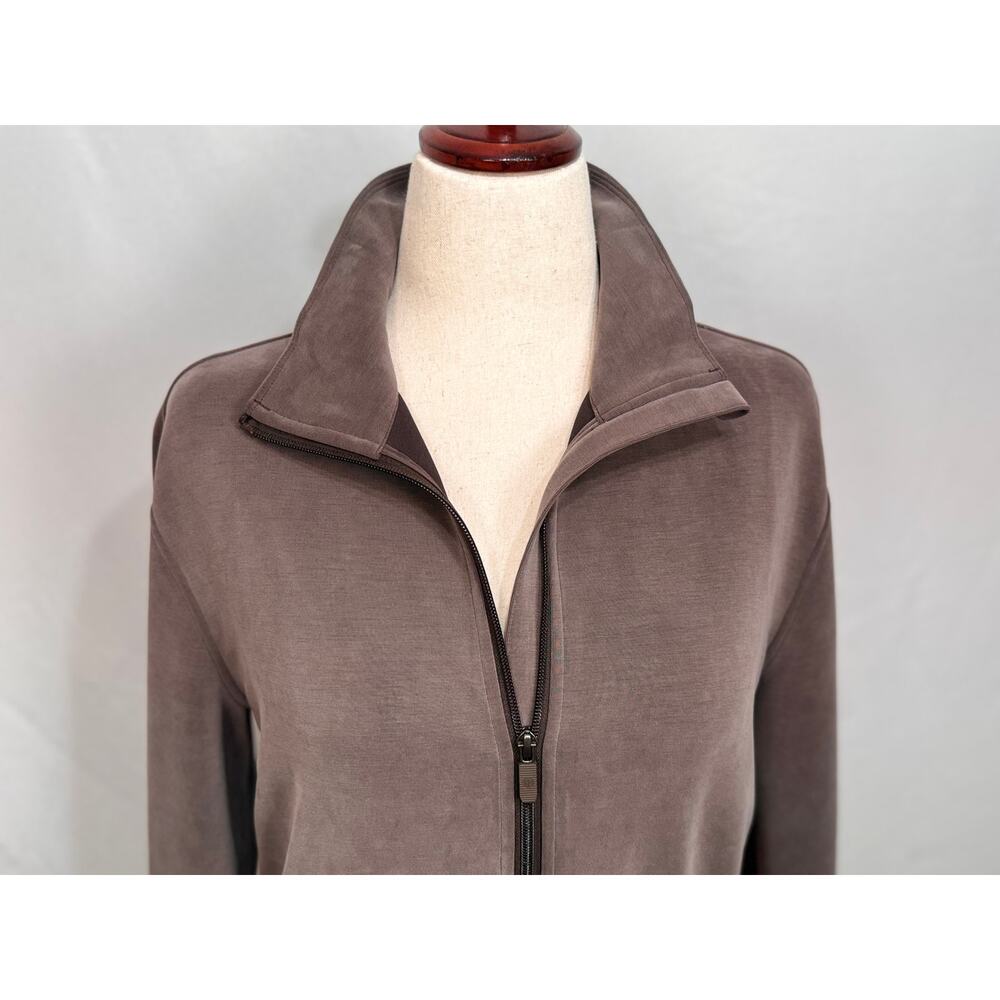 Lululemon Softstreme Cinch Waist full zip jacket Espresso light brown Sz M - Picture 2 of 11